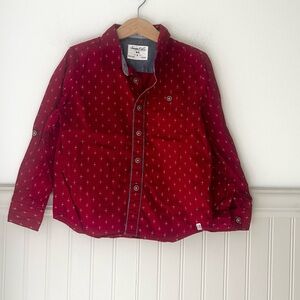 Sovereign Code Boys 5 Red Patterned Kids Button Down Long Sleeve Shirt